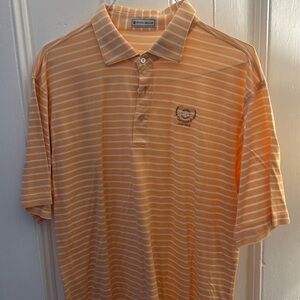 Men’s orange Peter Millar golf shirt. Size XL